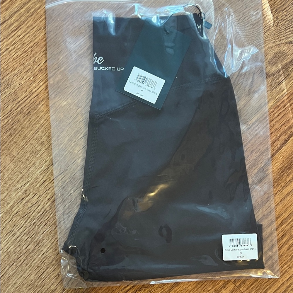 NWT brown biker workout shorts